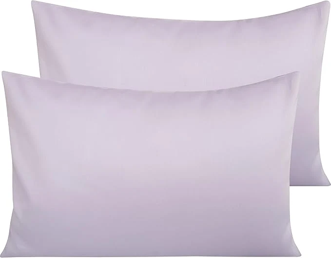 Proven NTBAY Egyptian Cotton Queen Pillowcases – Set of 2 500 Thread Count Cotton Pillowcases – Soft and Breathable Envelope Closure Pillow Cases – 20×30 Pillow Covers for Bed Light Purple Organic