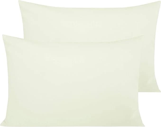 Expertly Made NTBAY Egyptian Cotton Queen Pillowcases – Set of 2 500 Thread Count Cotton Pillowcases – Soft and Breathable Envelope Closure Pillow Cases – 20×30 Pillow Covers for Bed Ivory Innovative