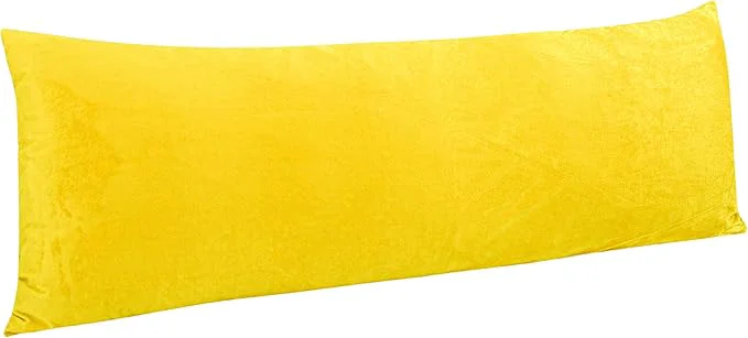Traditional NTBAY 1 Pack Zippered Velvet Body Pillow Cover Super Soft and Cozy Luxury Fuzzy Flannel 20×54 Long Pillowcase with Zipper 20×54 Inches Yellow Refined