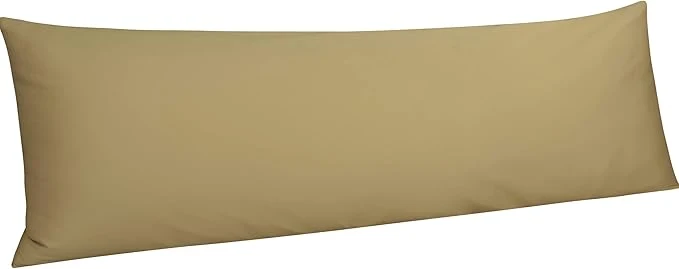 Minimalist NTBAY Egyptian Cotton Body Pillowcase – 500 Thread Count Cotton Body Pillow Cover – Soft and Breathable Envelope Closure Body Pillowcase for Adults 20×54 Inches Khaki Specialty
