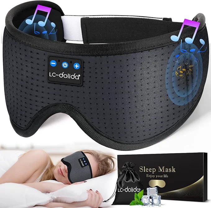 Consistent LC-dolida Sleep Headphones Sleep Mask Bluetooth Wireless Music Eye Mask Breathable