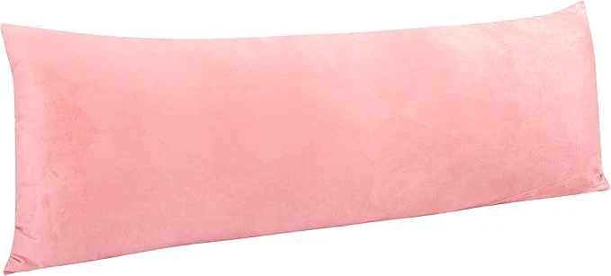 Traditional NTBAY 1 Pack Zippered Velvet Body Pillow Cover Super Soft and Cozy Luxury Fuzzy Flannel 20×54 Long Pillowcase with Zipper 20×54 Inches Light Pink Pure