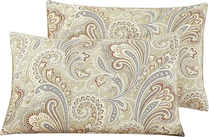 Easy-to-Use WINLIFE Cotton Pillowcases Queen Paisley Printed Pillow Cases Set of 2 Queen Pillowcase Decorative Pillow Cover Queen 20×30 39 39 Paisley Detailed