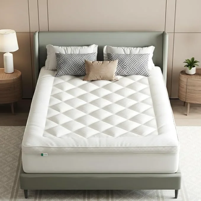 Next-Generation Novilla CL King Mattress Topper Extra Thick Pillow Top Mattress Pad Down Fill Breathable Cotton Cover 8-21 quot Deep Pocket Soft Bed Topper for Back Pain Relief Oatmeal Premium