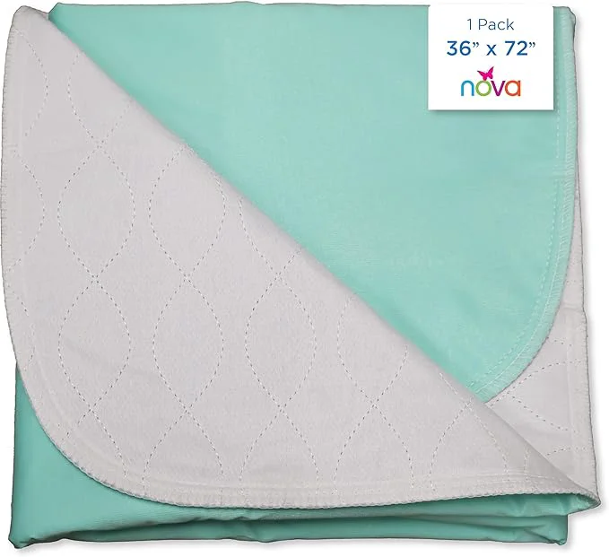 Sophisticated NOVA Medical Products Waterproof Reusable Underpad with Cotton Skin Soft Top Layer Washable Incontinence Bed and Surface Overlay Super Absorbent 36 x 72 World-Class