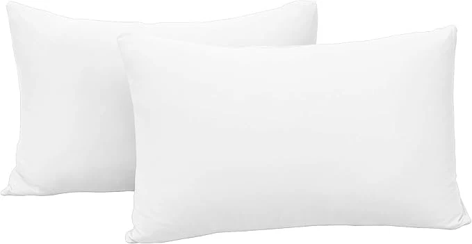 Dependable 2-Pack Jersey Knit Pillow Cases Standard Queen – Ultra Soft T-Shirt Like White Pillowcases Microfiber Blend – Envelope Closure Queen or Standard Size Set of 2 White World-Class
