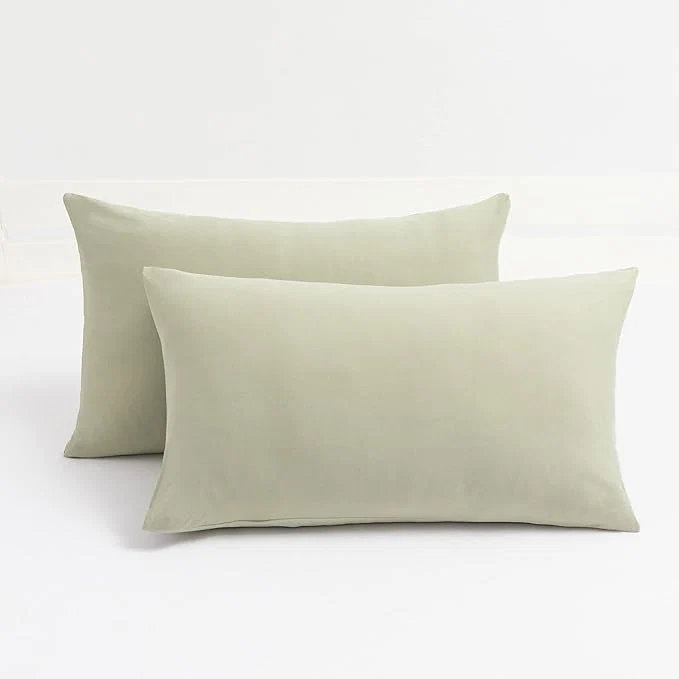 Effective 2-Pack Stretch Pillow Cases – Jersey Knit amp Envelope Closure Pillowcases with Ultra Soft T-Shirt Like Polyester Blend – Suitable for Queen or Standard Size Set of 2 Sage Green Elite