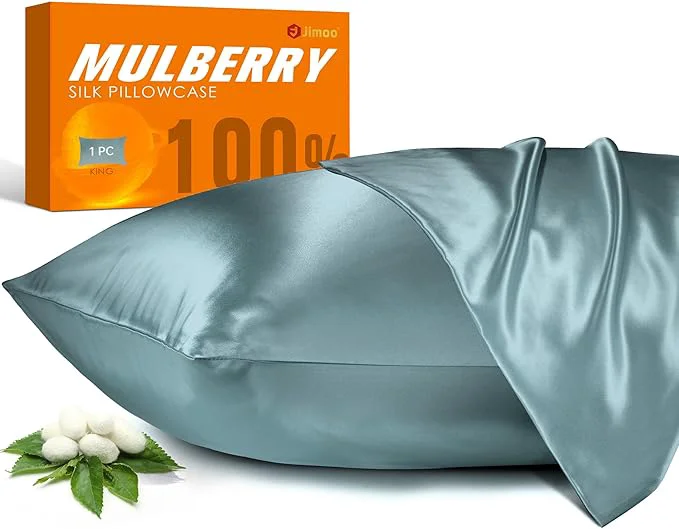 Classic Mulberry Silk Pillowcase for Hair and Skin 22 Momme Pure Natural Silk Pillow Case Both Sided with Zipper Pillow Cover for Women Mom Men Airy Blue King 20 39 39 ×36 39 39 1 Pack Innovative