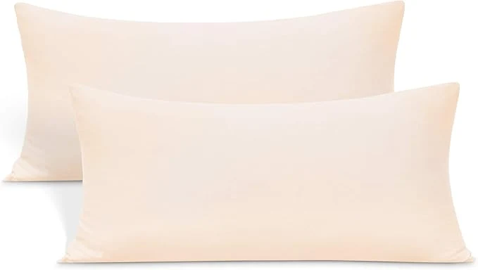 Lightweight Stretch Toddler Pillowcases – Jersey Knit Travel Pillow Cases to Fit Pillows Sized 12×16 13×18 or 14×20 Ultra Soft Envelope Closure Small Set of 2 Pink