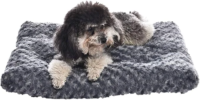 Trendy Amazon Basics Washable Cat and Dog Bed and Crate Pad Indoor Easy to Clean 23 quot x 18 quot x 2.5 quot Gray Fine