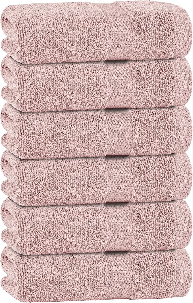 Eco-Friendly White Classic Pink Hand Towels for Bathroom Cotton Hand Towel Bulk for Gym Responsible