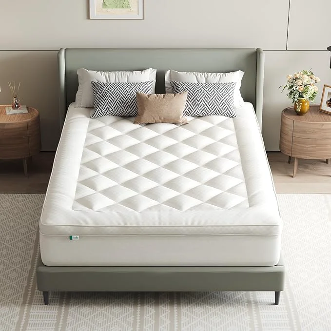 Eco-Friendly Novilla CL King Mattress Topper Extra Thick Pillow Top – Overfilled Hotel Luxury Mattress Pad Cover for Back Pain Relief Breathable Fluffy Down Fill 8-21 Deep Pocket Oatmeal Selected