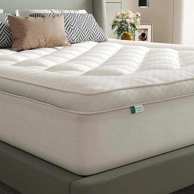 Innovative Novilla King Mattress Topper Extra Thick Pillow Top – Overfilled Hotel Luxury Mattress Pad Cover for Back Pain Relief Breathable Fluffy Down Fill 8-21 Deep Pocket Oatmeal Responsible