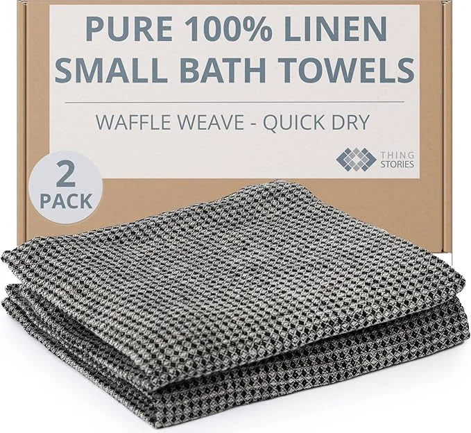 Clean Pure Linen Small Bath Towels Set Versatile
