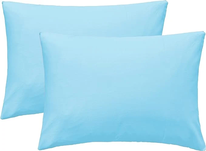 Original Design iMaylex Soft Egyptian Cotton Zipper Closure Pillowcases Cozy and Lightweight Pillow Case Set of 2 Light Blue Queen 20 quot x 30 quot Fashionable