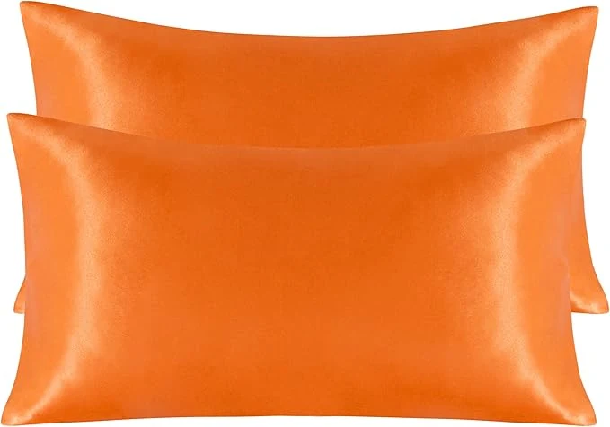 First-Class NTBAY 2 Pack Satin King Pillowcases for Hair and Skin Luxurious and Silky Pillow Cases with Envelope Closure 20×40 Inches Orange Professional