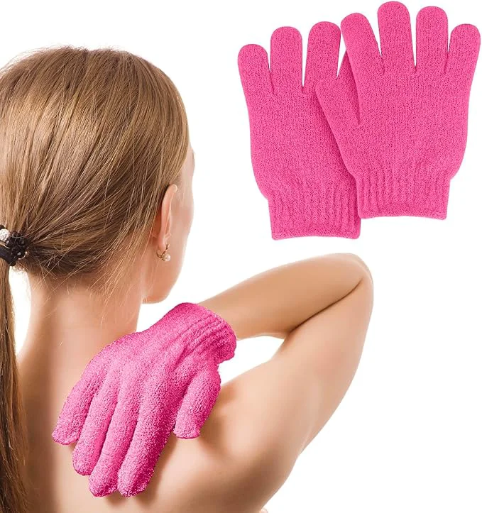 Official MOLOPPO 2 PCS Exfoliating Glove Scrub Gloves Exfoliating Body Exfoliator Functional