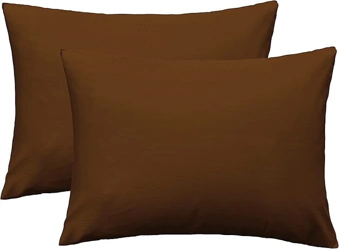 Elite iMaylex Soft Egyptian Cotton Zipper Pillow Case Cozy and Lightweight Pillowcase Set of 2 Coffee Standard 20 quot x 26 quot High-Quality