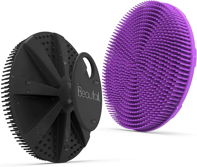 Pure Silicone Body Scrubber 2 Pack BEAUTAIL Shower Bath Scrubber More Hygienic Prestigious