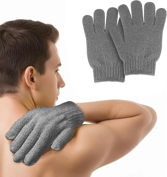 Certified MOLOPPO 2 PCS Exfoliating Glove Scrub Gloves Exfoliating Body Exfoliator Sustainable