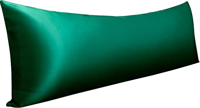 Classic NTBAY Satin Body Pillowcase for Hair and Skin Luxurious and Silky Pillow case with Envelope Closure 20×54 Inches Dark Green Practical