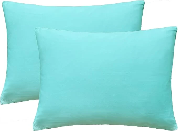 Prestigious iMaylex Soft Egyptian Cotton Zipper Closure Pillowcases Cozy and Lightweight Pillow Case Set of 2 Cyan Queen 20 quot x 30 quot Proven