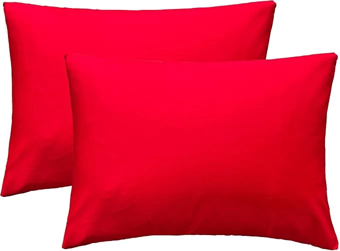 Reliable iMaylex Soft Egyptian Cotton Zipper Closure Pillowcases Cozy and Lightweight Pillow Case Christmas Decor Set of 2 Red Standard 20 quot x 26 quot Versatile