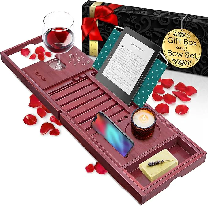 Recyclable SereneLife Premium Bathtub Tray Caddy Organic
