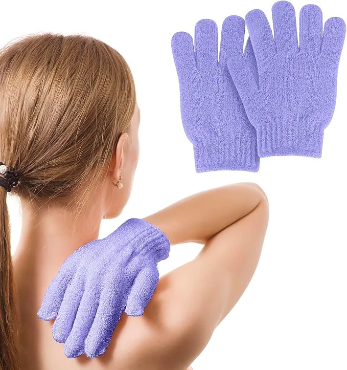 Luxury MOLOPPO 2 PCS Exfoliating Glove Scrub Gloves Exfoliating Body Exfoliator Smooth