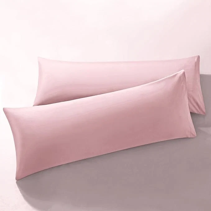 High-Grade MILVOWOC 2Pcs Brushed Microfiber Body Pillowcases – 20 x 60 Inch Dusty Pink Pillow Case Set Non Slip Envelope Pillow Cover with Moisture Absorption and Anti-Wrinkle Premium Material