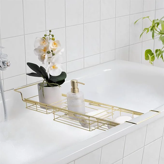 Fine Crafted Navaris Gold Wire Bath Tray Healthy