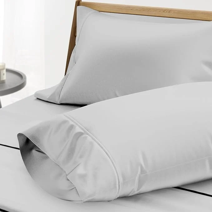 Traditional Thread Spread Egyptian Cotton Pillow Cases Queen Size Set of 2 – Luxury 1000 Series Paradise Collection Queen Pillow Cases Silver Grey Soft Cooling Sateen Hotel Egyptian Cotton Pillowcases Premium