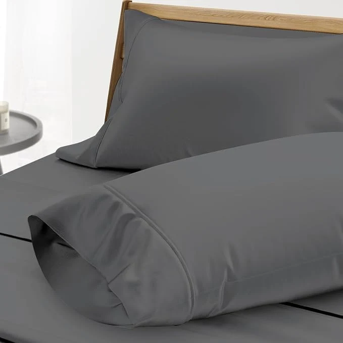 Clean Thread Spread Egyptian Cotton King Size Pillow Cases Set of 2 – Luxury 1000 Series Paradise Collection Pillow Cases King Size Dark Grey Soft Cooling Hotel Egyptian Cotton Pillowcases Responsible