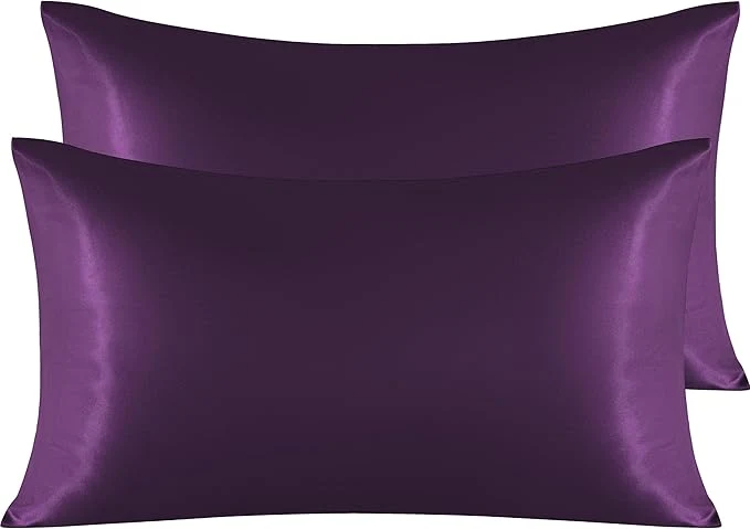 Modern NTBAY 2 Pack Satin King Pillowcases for Hair and Skin Luxurious and Silky Pillow Cases with Envelope Closure 20×36 Inches Eggplant Purple Effective
