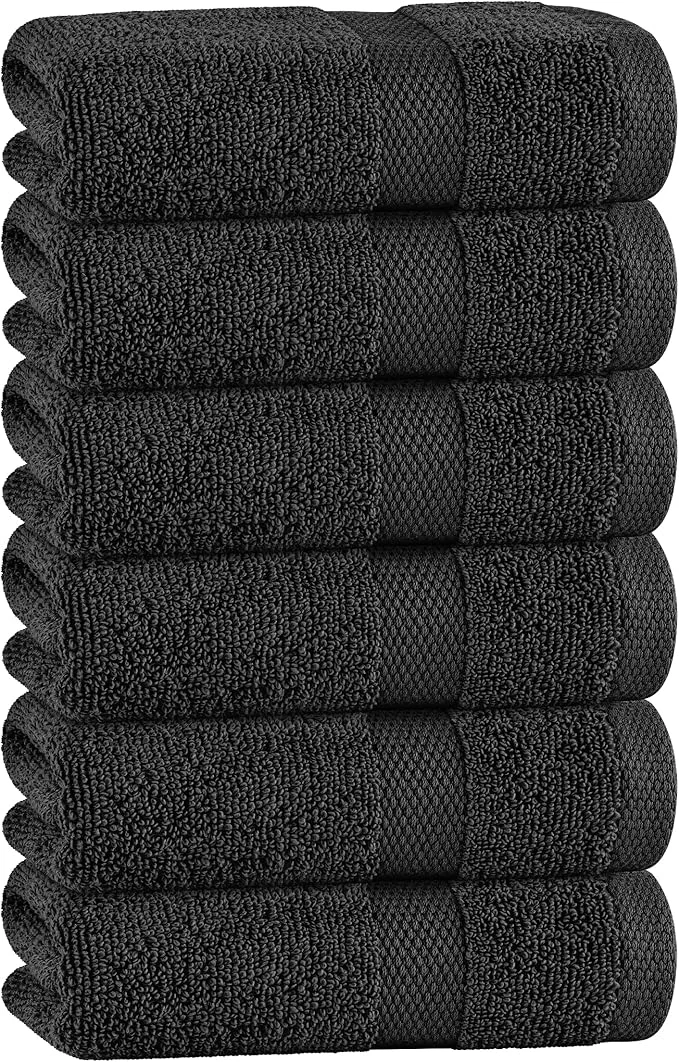 Modern White Classic Black Hand Towels Secure