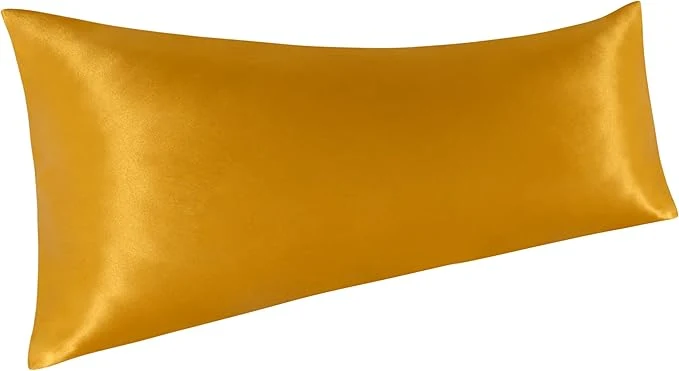 Dependable NTBAY Satin Body Pillowcase for Hair and Skin Luxurious and Silky Pillow case with Envelope Closure 20×54 Inches Golden Brown Soft