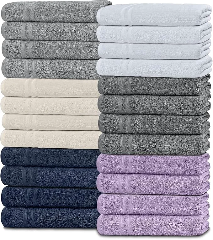 User-Friendly White Classic Wealuxe Multi Washcloths 24 Pack Natural