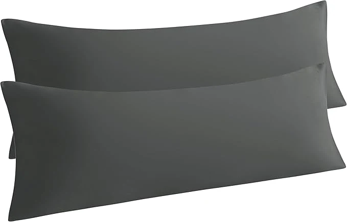 High-Quality NTBAY Body Pillow Cases Set of 2 2 Pack Brushed Microfiber 20×54 Pillow Cases Soft Wrinkle Fade Stain Resistant Dark Grey Pillow Cases with Envelope Closure 20×54 Inches Dark Grey Exceptional