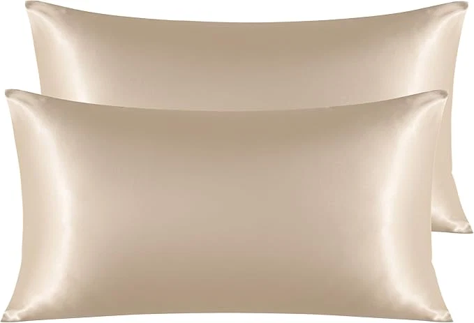 Advanced NTBAY 2 Pack Satin King Pillowcases for Hair and Skin Luxurious and Silky Pillow Cases with Envelope Closure 20×40 Inches Taupe High-Quality