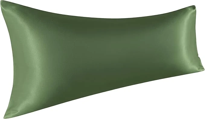 Consistent NTBAY Satin Body Pillowcase for Hair and Skin Luxurious and Silky Pillow case with Envelope Closure 20×54 Inches Olive Green Specialty