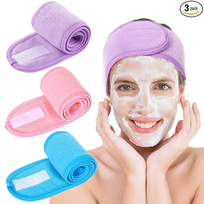 Advanced Whaline Spa Facial Headband Make Up Wrap Head Terry Cloth Headband Adjustable Durable
