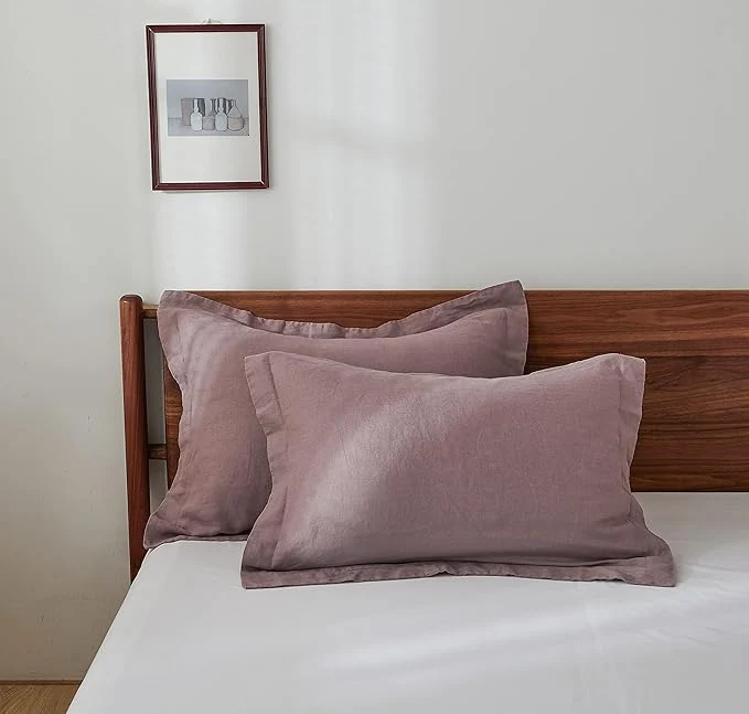 High-Grade Simple amp Opulence Linen Pillow Case King Size Set of 2 Purple Pillow Covers with Overlap Closure Luxury Breathable Pillowcases Protectors Suitable for All-Season 20 quot X 36 quot Purple User-Friendly