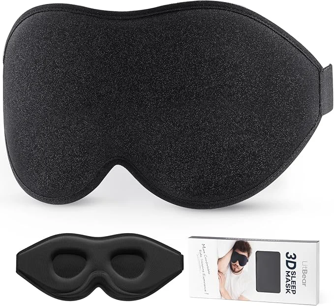 Healthy LitBear Sleep Mask for Side Sleeper Women Men Eye Mask for Sleeping Light Modern