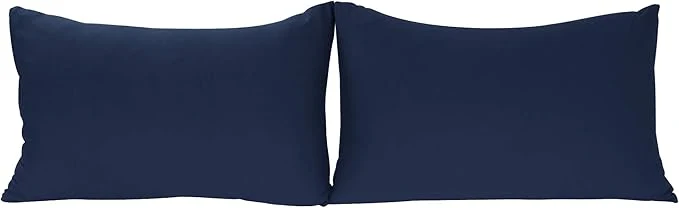 Sophisticated Stretch Pillowcases – Micro Jersey Knit amp Ultra Soft Standard Size – Set of 2 Pillow Cases Navy Verified