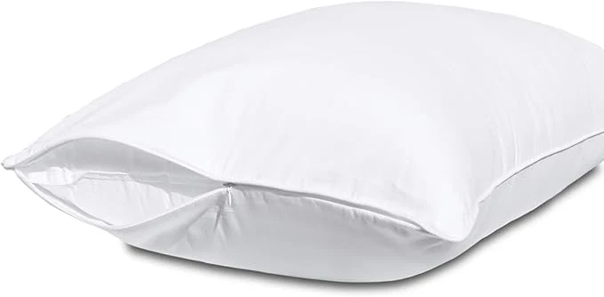 World-Class Pillow Protectors with Zipper Queen Size- Cotton Pillowcases for Hair and Skin Comfort Soft Pillow Case Protector for Easy Care White Pillow Cases Covers with Hidden Zipper 1 Pack 20X30 Powerful