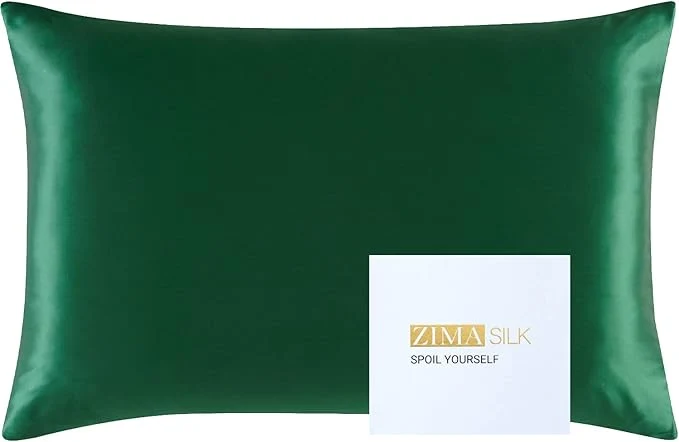 High-Quality ZIMASILK 25 Momme Pure Mulberry Silk Pillowcase for Hair and Skin Care Highest Grade 6A Pillow Cases for Women Long-Lasting Durablity Gift for Women Men 1Pc Standard 20 quot x26 quot Blackish Green Healthy
