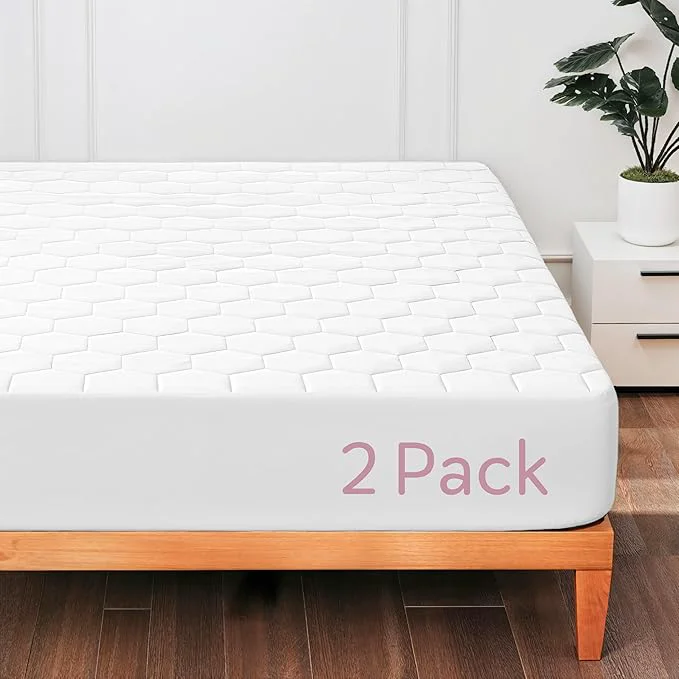 Convenient Hearth amp Harbor 2 Pack Twin XL Size Quilted Fitted Mattress Pad Cover Waterproof Mattress Protectors College Dorm Room Essentials Deep Pocket Fitted Mattress Cover 8 quot – 21 quot White Traditional