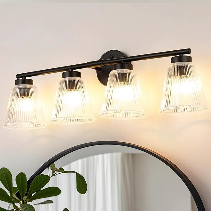 Traditional OCIOC Bathroom Vanity Light 4-Light Modern Matte Black Wall Sconce Superior