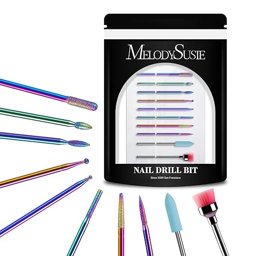 Safe MelodySusie 10pcs Nail Drill Bits Set 3 32 Inch Diamond Cuticle Bits Organic