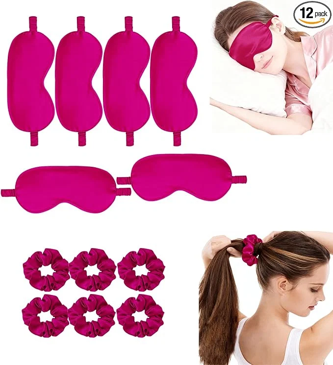 Clean 12Pcs Silk Sleep Masks Satin Eye Mask Silky Eyes Cover Blindfold Eyeshade Hair Modern
